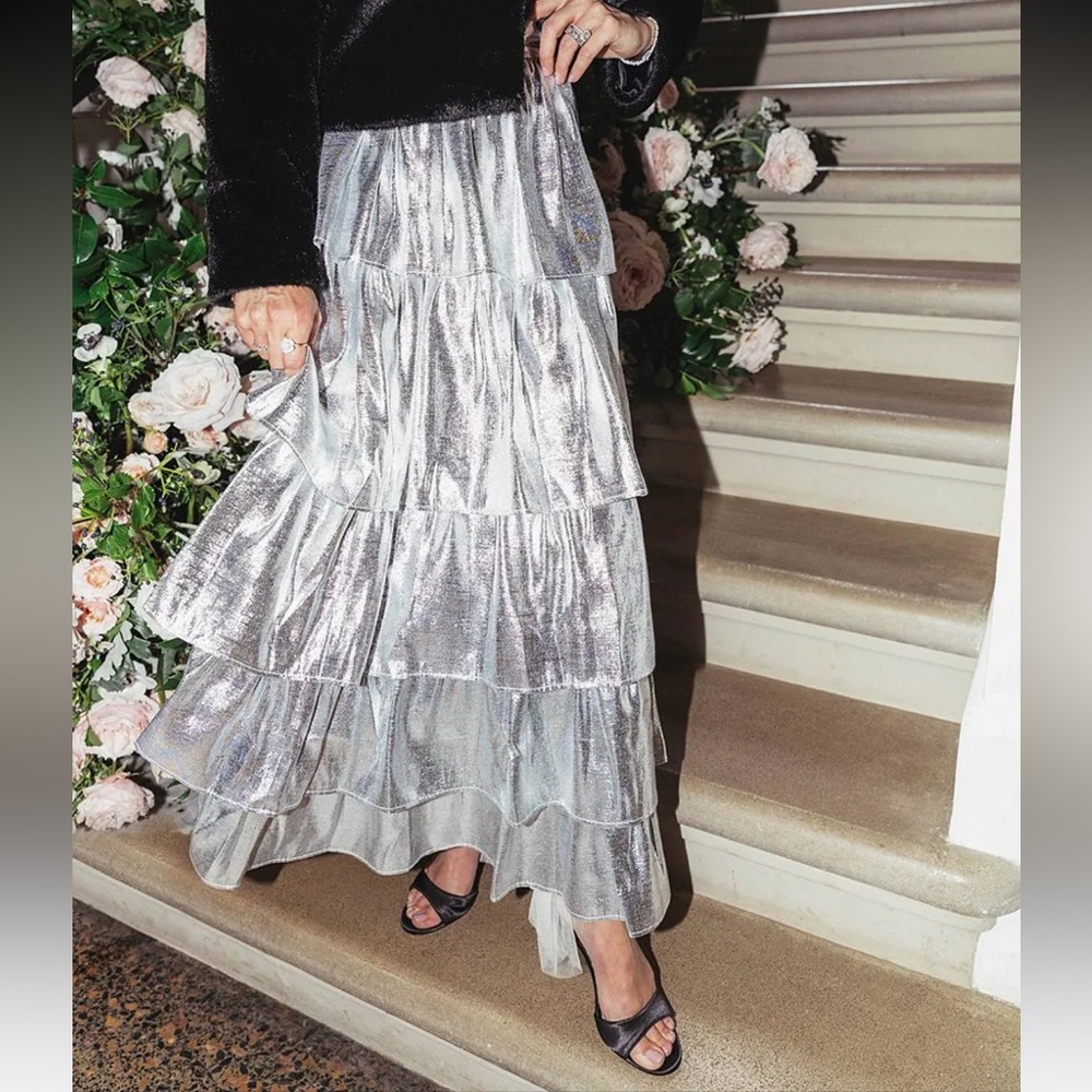 ANTONIO MELANI Silver Tiered Skirt